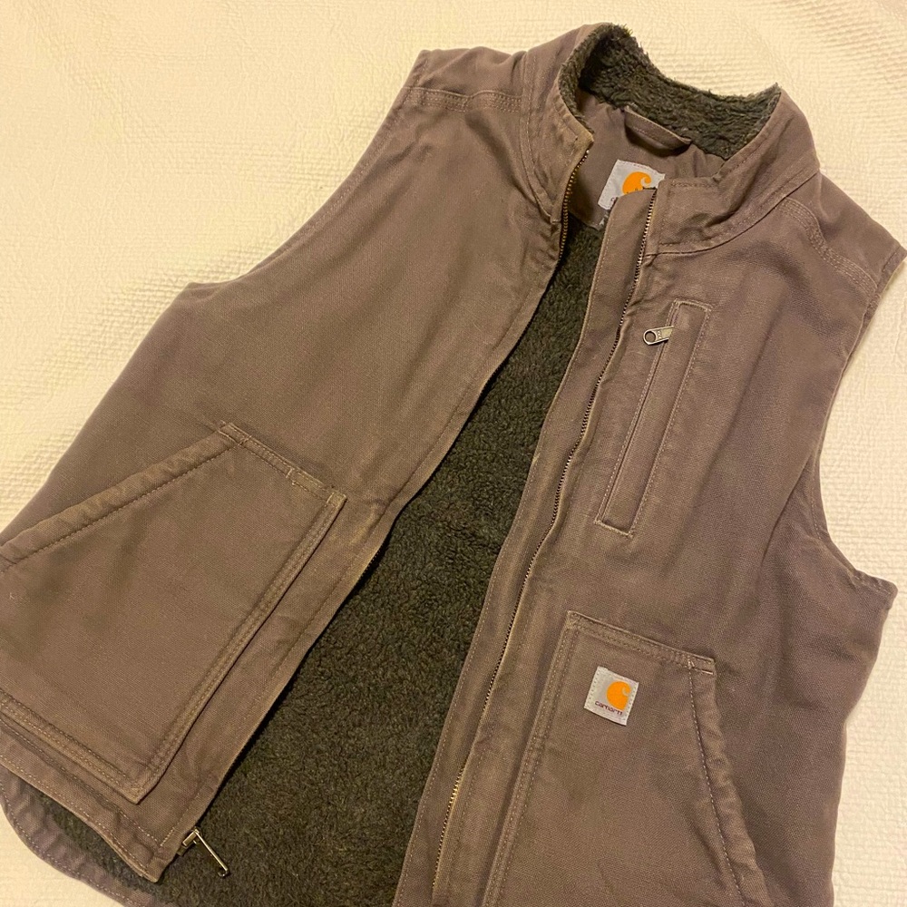 Carhartt Women’s Washed Duck Sherpa Lined Vest, Small